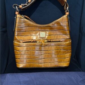 Dooney & Bourke Brown Croc-Embossed Leather Bag